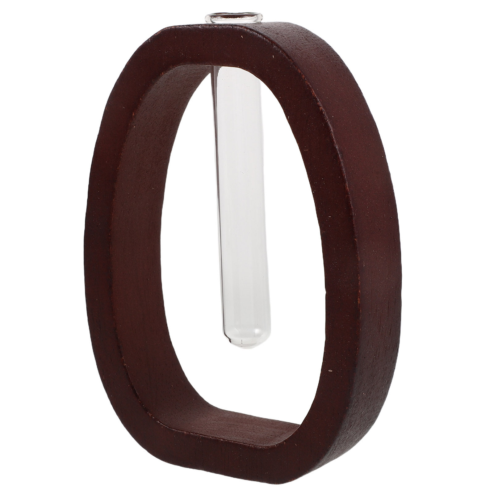 Propagation Station Vase - Wood Frame Glass Vase Rustic Brown
